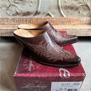 Lucchese Walnut Brown Mayela Western Slide, US Sz 8